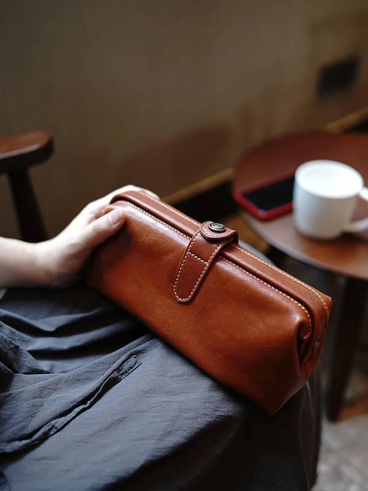 Tan Stationery & Office Supply - MissDeer Vegetable Tanned Cow Leather Simple