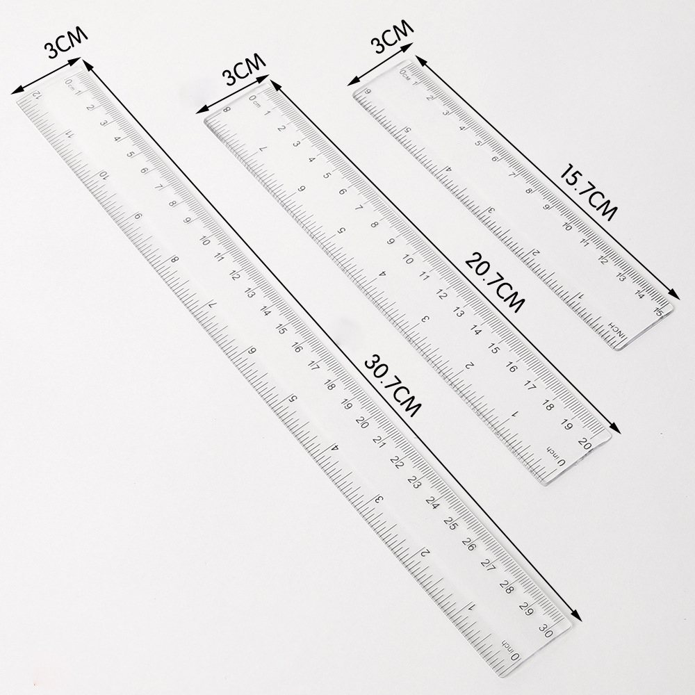 6/8/12 inch Straight Ruler 1PC - огляд і ціна Ruler Set Transparent