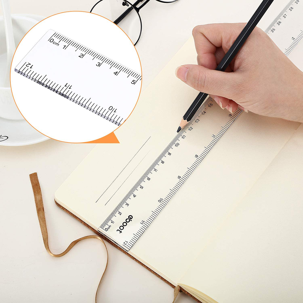 6/8/12 inch Straight Ruler 1PC - огляд і ціна Ruler Set Transparent