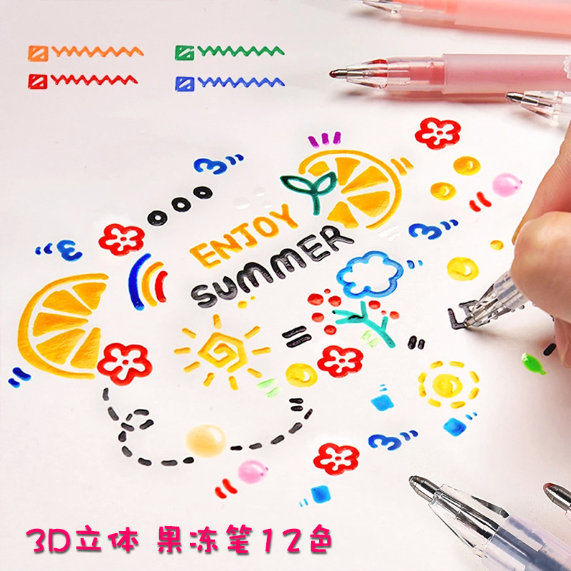3D Three-dimensional Jelly Pen - огляд і ціна Gel Ink Pen Set