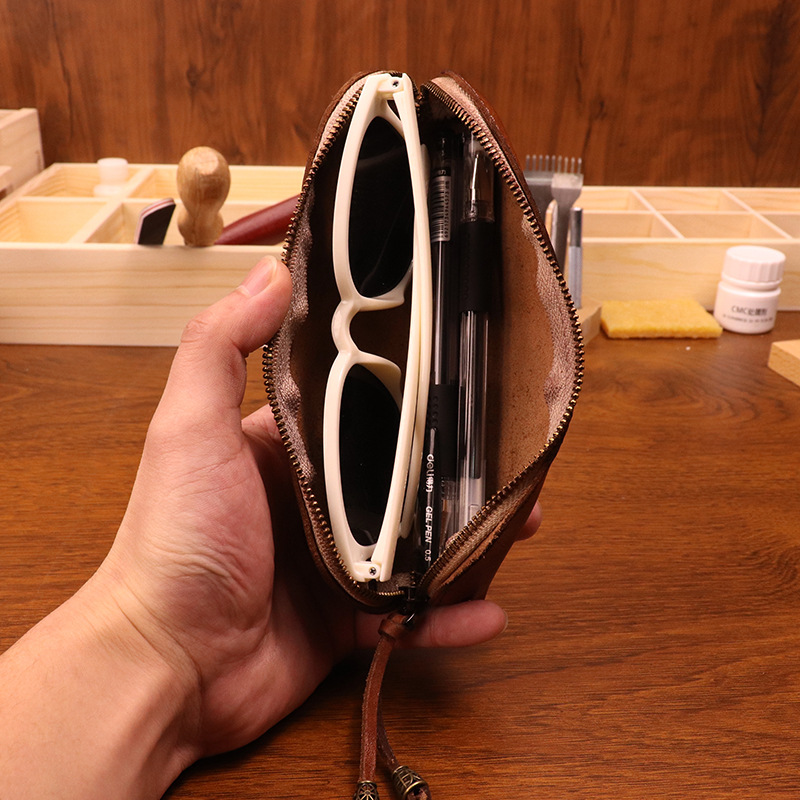 Cowhide pen bag for men vintag - огляд і ціна Tan Stationery & Office Supply