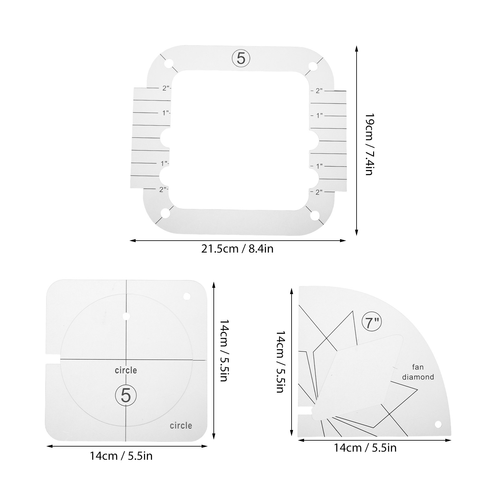 3Pcs Acrylic Transparent Sewin - огляд і ціна Ruler Set Transparent