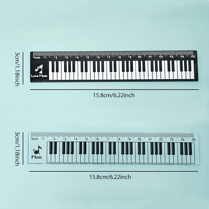 2Pcs/Set 15cm Piano Keyboard P - огляд і ціна Ruler Set Transparent