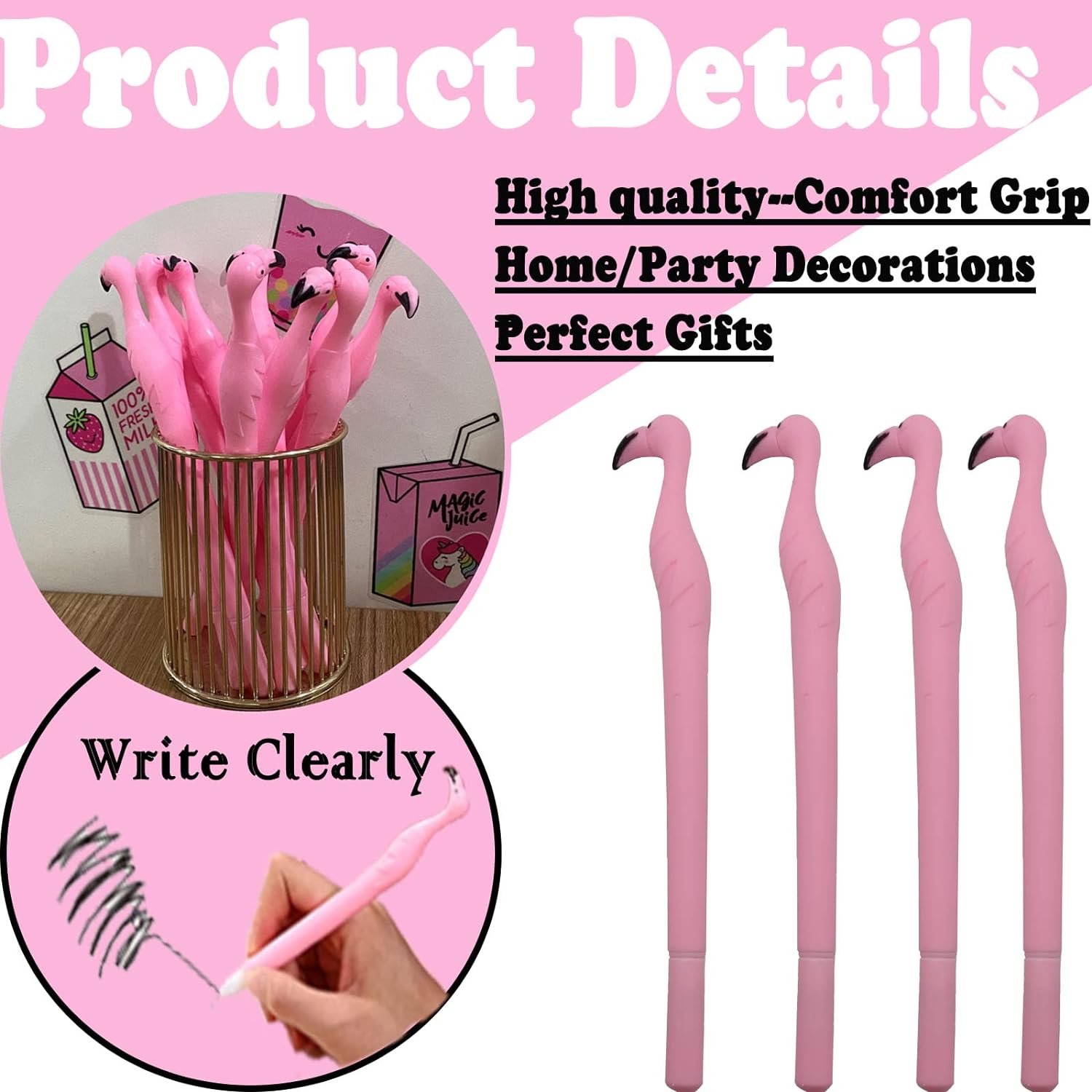 Cute Pink Flamingo Gel Pens Se - огляд і ціна Gel Ink Pen Set