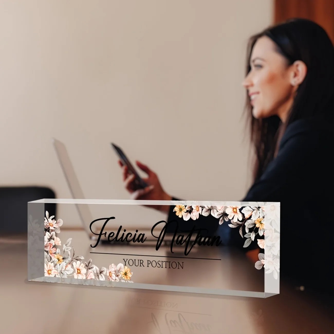 [2D Flat] Custom Acrylic Desk  - огляд і ціна Desk Name Plate