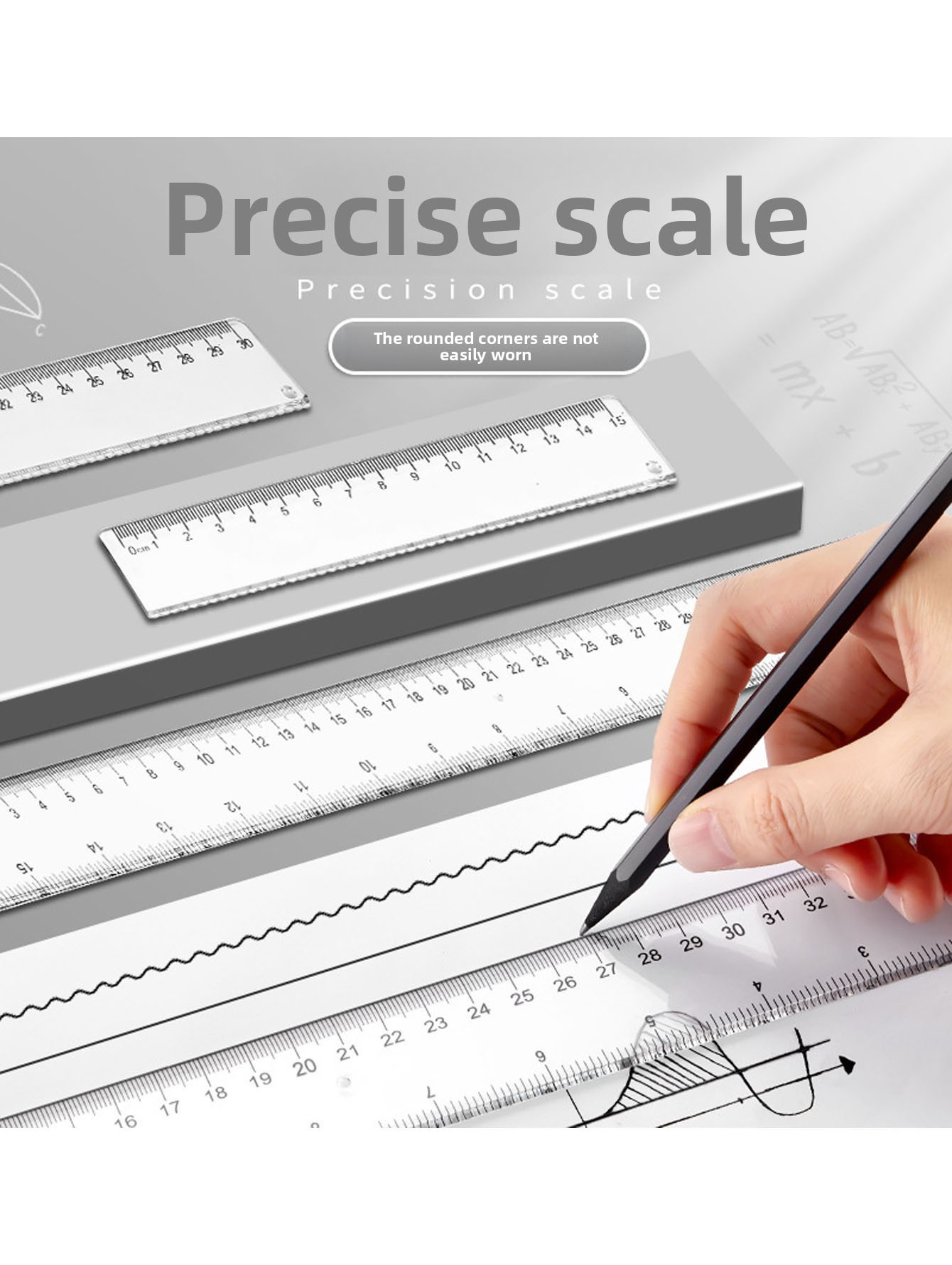 Transparent plastic ruler geom - огляд і ціна Ruler Set Transparent