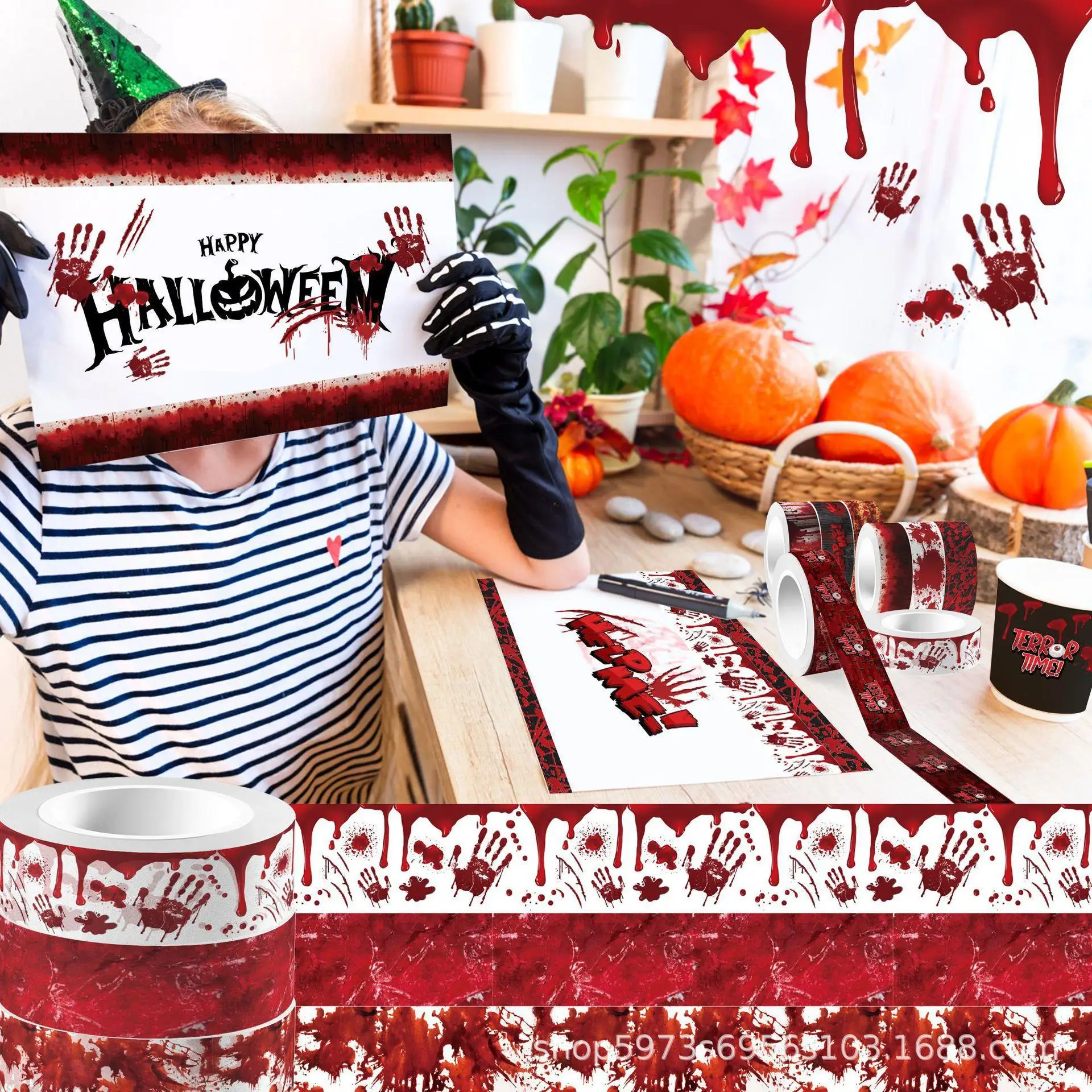 Halloween Bloody Hand Bleeding - огляд і ціна Washi Tape Set