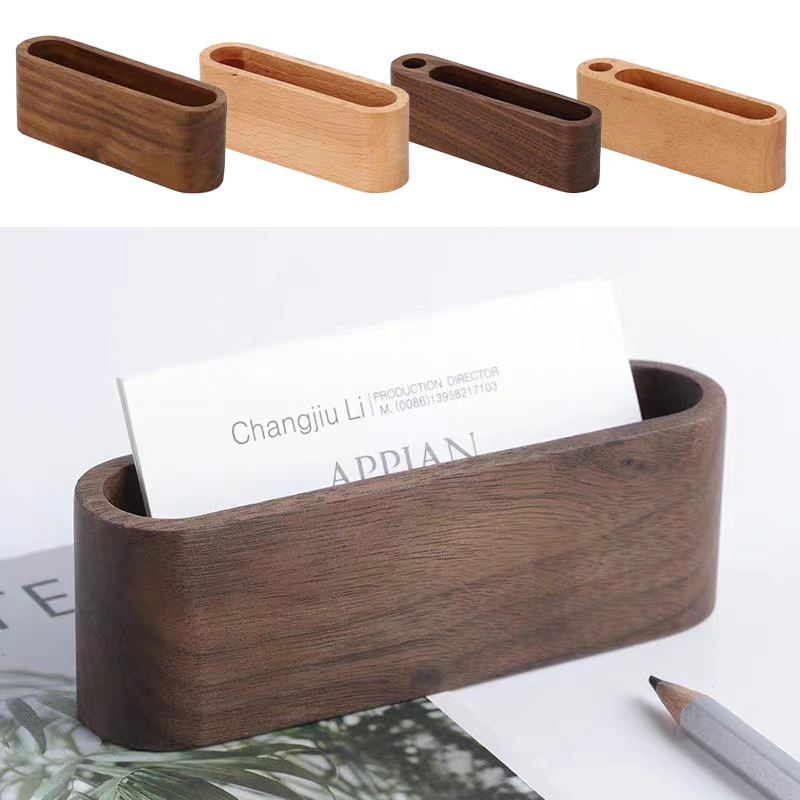 Business Card Holder Wooden Or - огляд і ціна Desk Name Plate