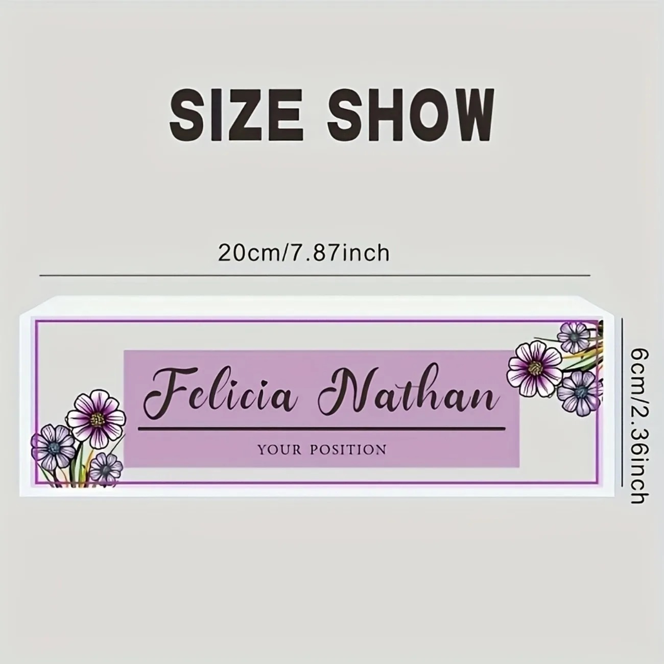 Elegant Pink‑Purple Floral Acr - огляд і ціна Desk Name Plate