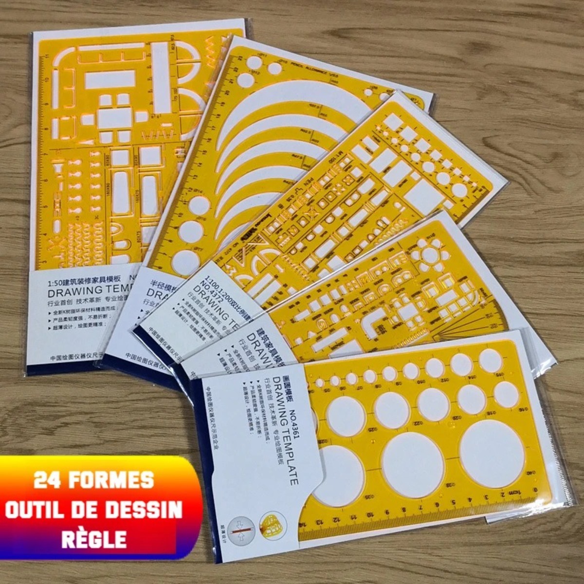 Geometric Drawing Template Set - огляд і ціна Ruler Set Transparent