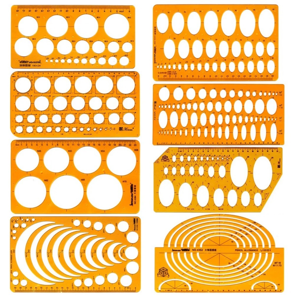 Geometric Drawing Template Set - огляд і ціна Ruler Set Transparent