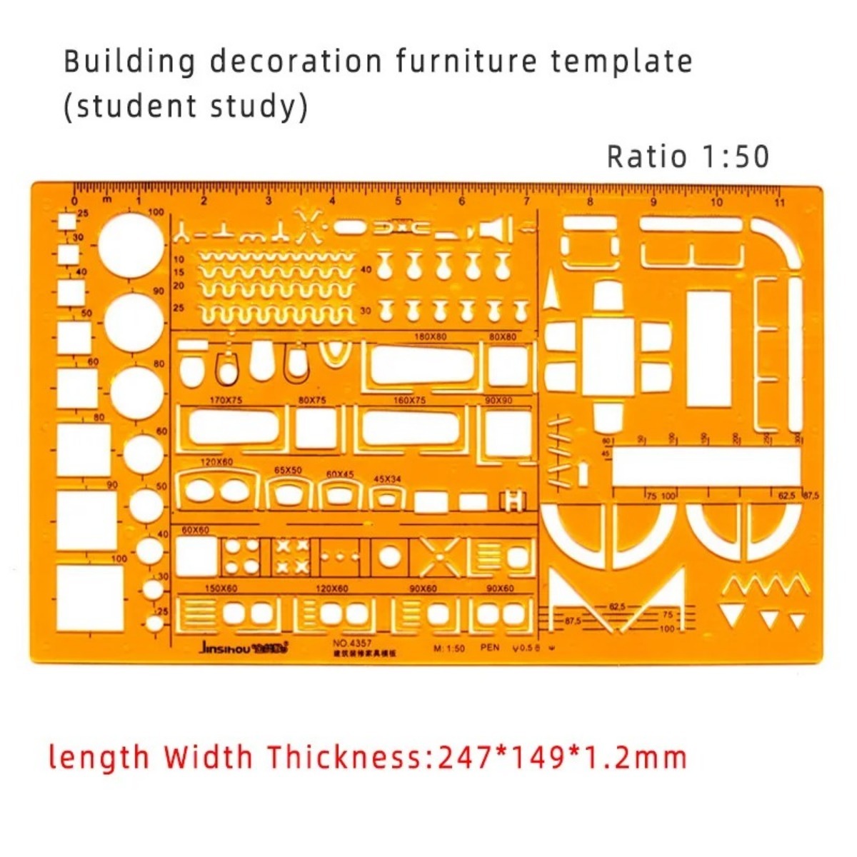 Geometric Drawing Template Set - огляд і ціна Ruler Set Transparent