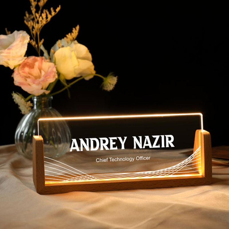 Customizable Personalized Ligh - огляд і ціна Desk Name Plate