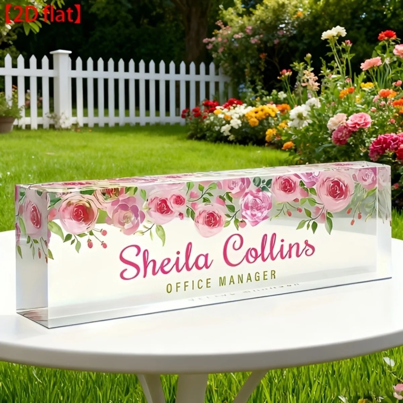 [2D Flat] Minimalist Floral Ac - огляд і ціна Desk Name Plate
