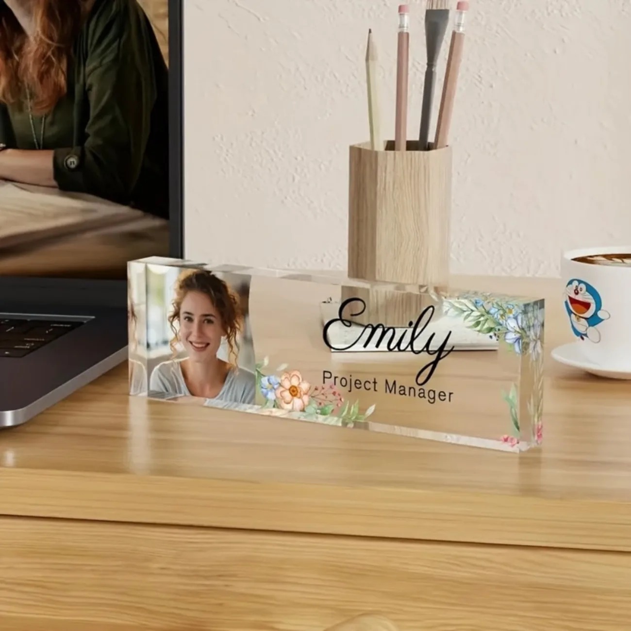 1PC Personalized Floral Acryli - огляд і ціна Desk Name Plate