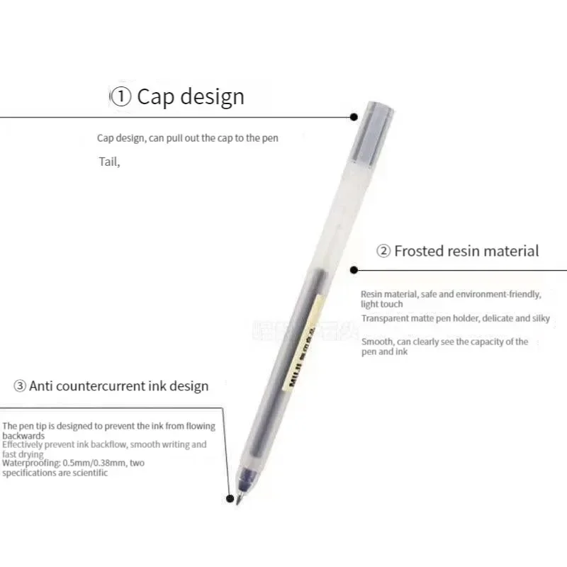 6/8Pcs/Set MUJIs Gel Pen Black - огляд і ціна Gel Ink Pen Set