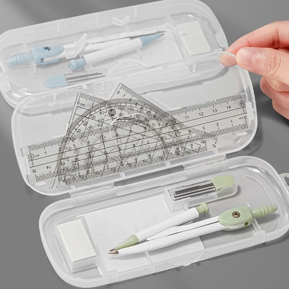 8PCS/Set Plastic Ruler Compass - огляд і ціна Ruler Set Transparent