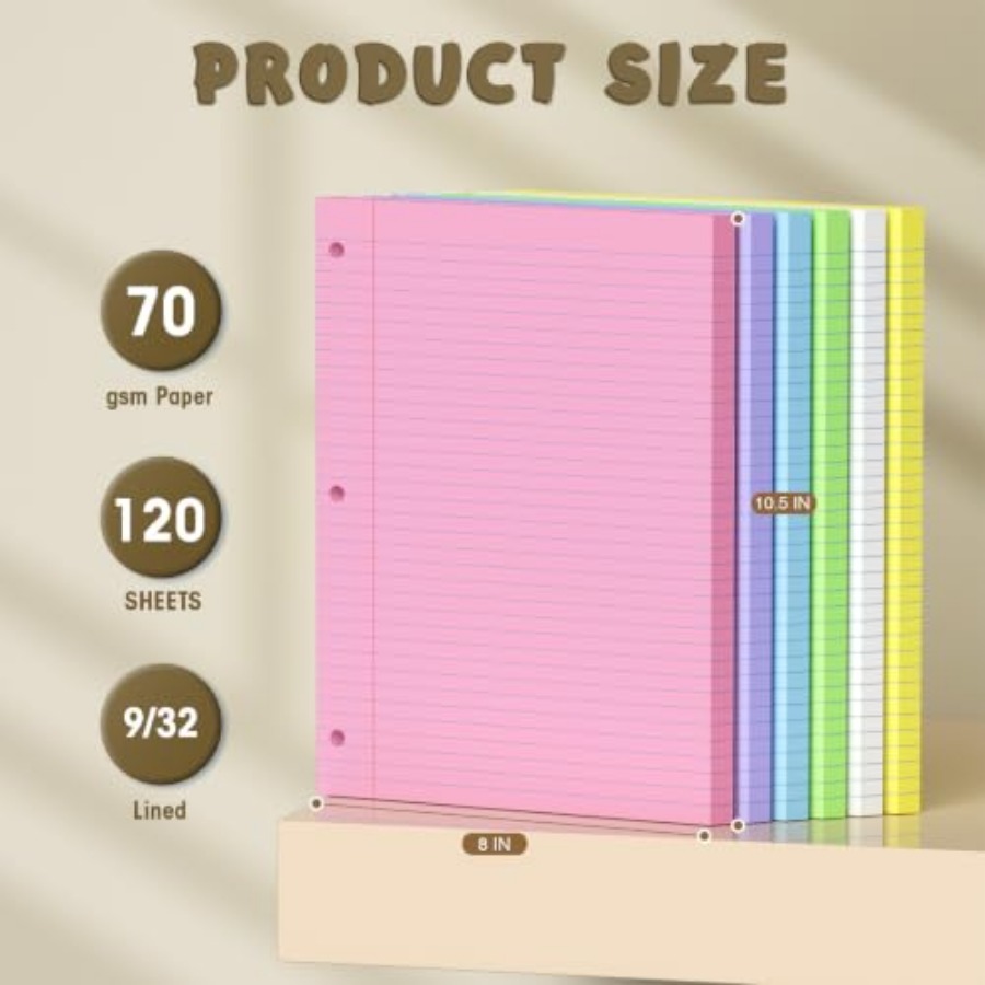 120 Sheets Colored 8x10.5 Inch - огляд і ціна Paper Punch 3 Hole