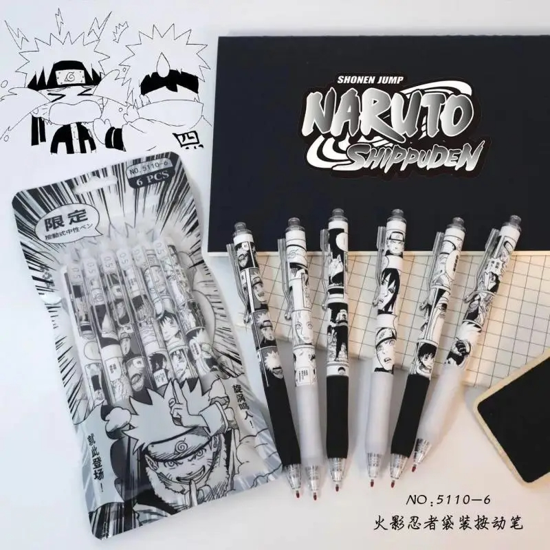 Naruto 6Pcs/set Gel Pen Anime  - огляд і ціна Gel Ink Pen Set