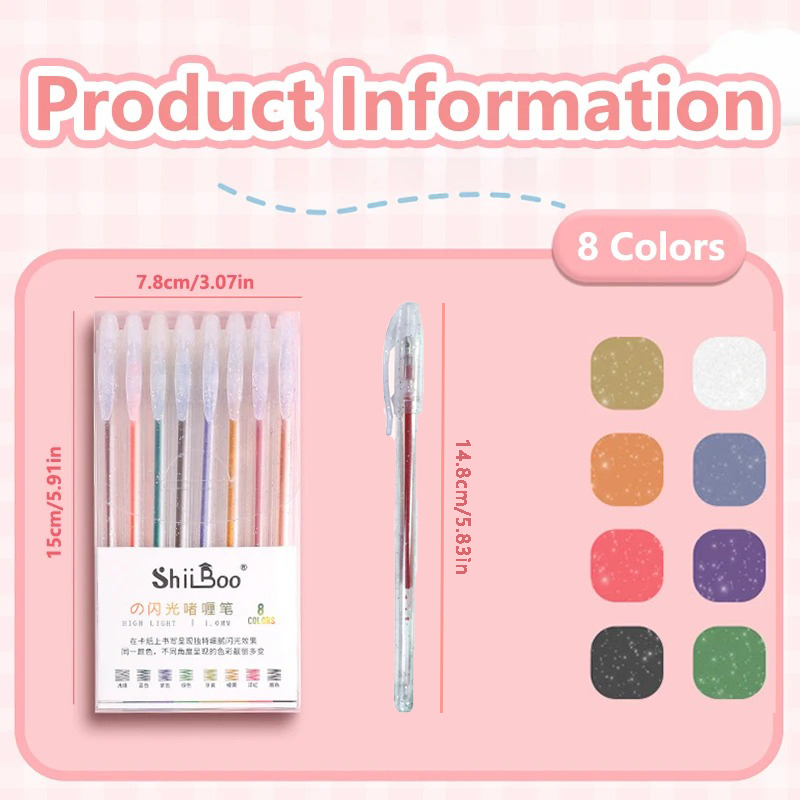 8-60 Colors Glitter Gel Pen Se - огляд і ціна Gel Ink Pen Set