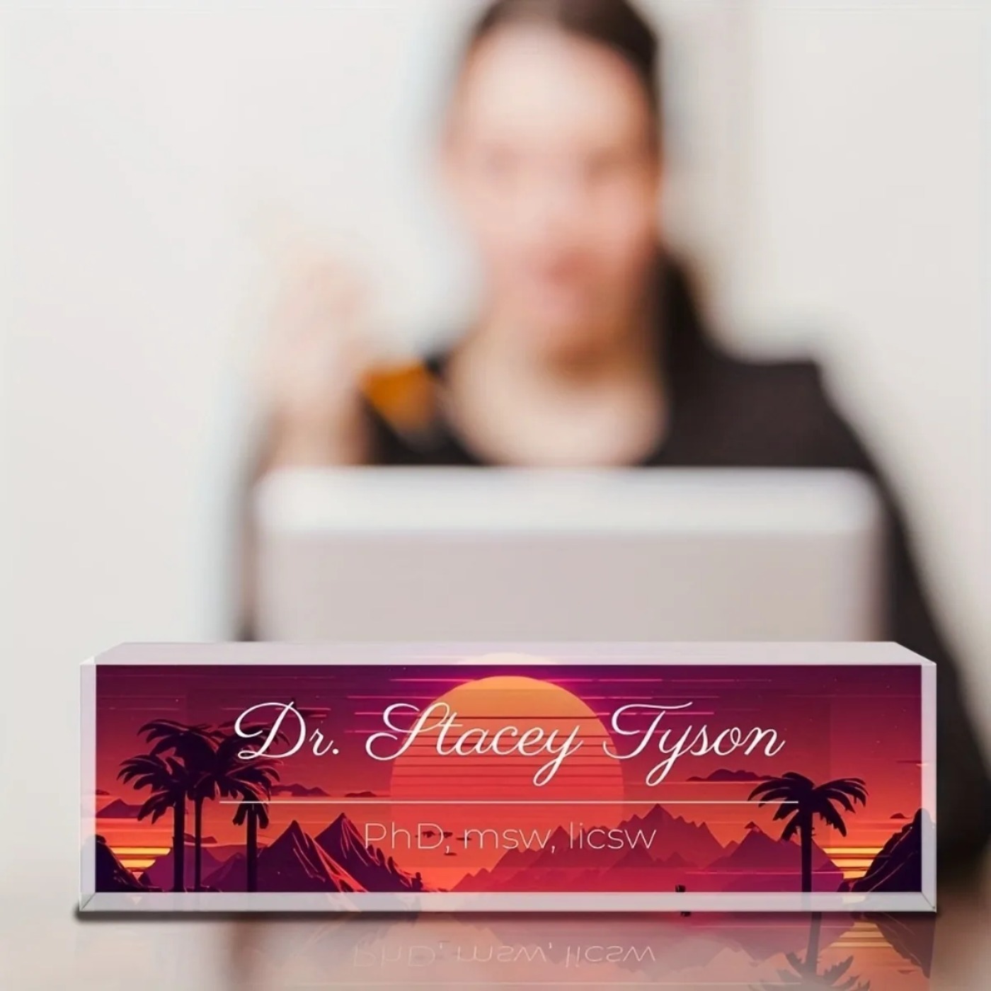 [2D Flat] Sunset Design Custom - огляд і ціна Desk Name Plate