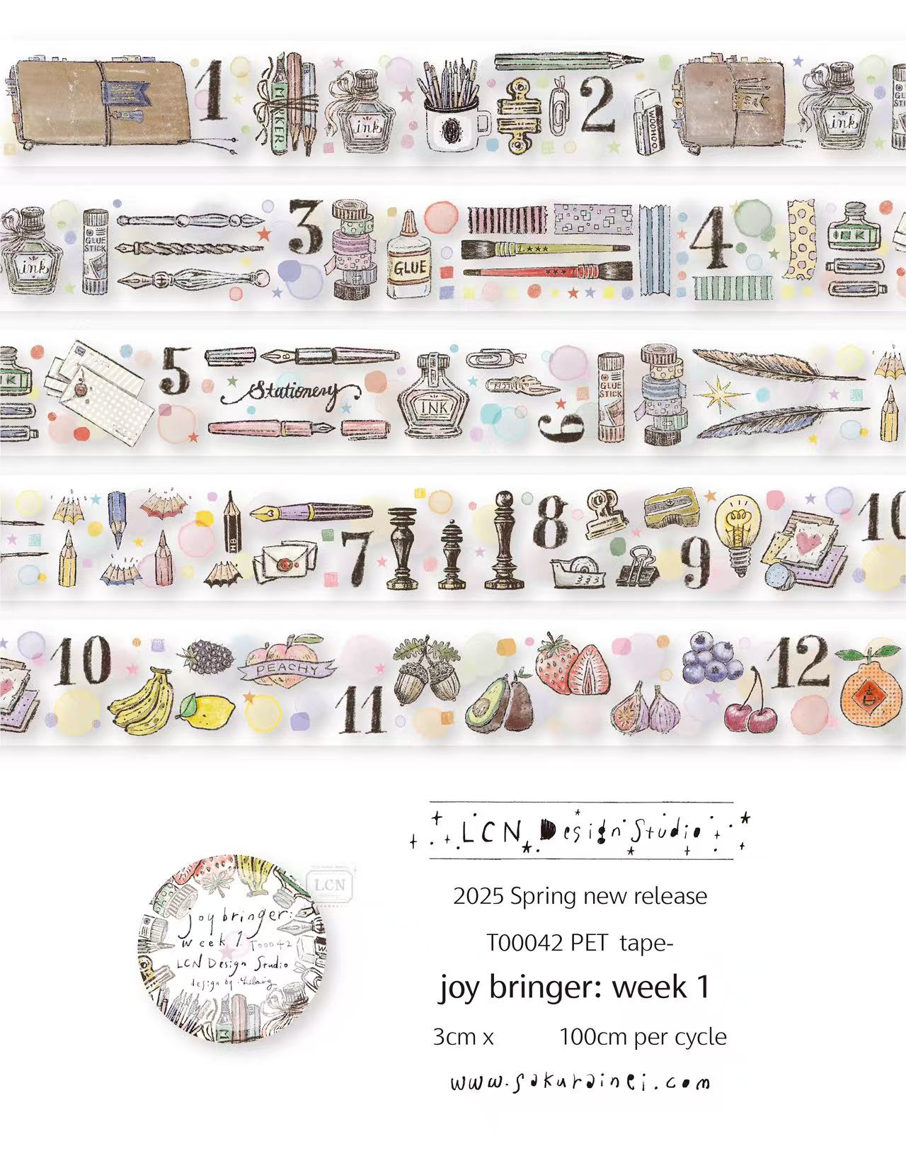1 Loop LCN Vintage Sticker Clu - огляд і ціна Washi Tape Set