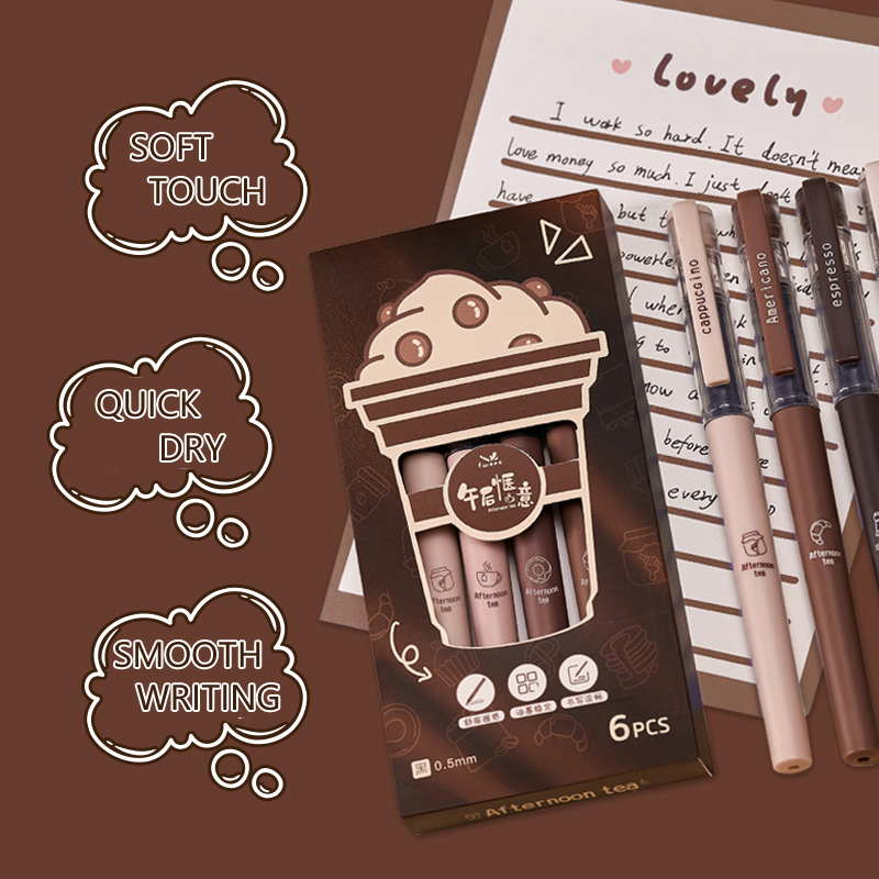 6 Pcs/Set Afternoon Tea Series - огляд і ціна Gel Ink Pen Set