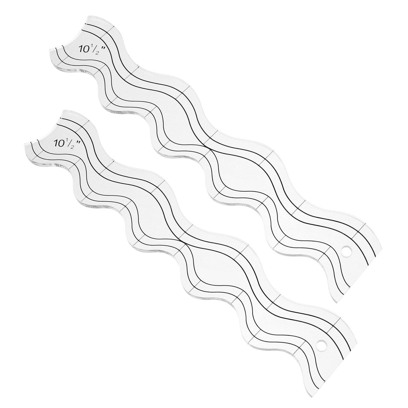 2Pcs Transparent Acrylic Wavy  - огляд і ціна Ruler Set Transparent