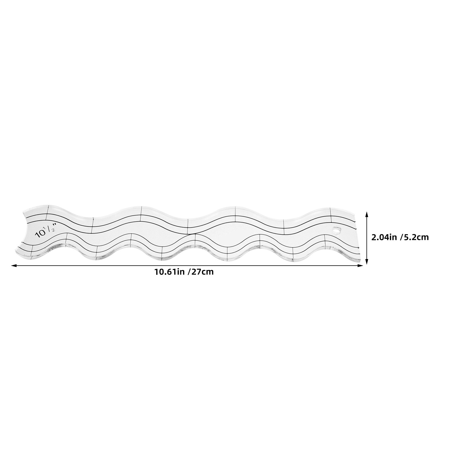 2Pcs Transparent Acrylic Wavy  - огляд і ціна Ruler Set Transparent