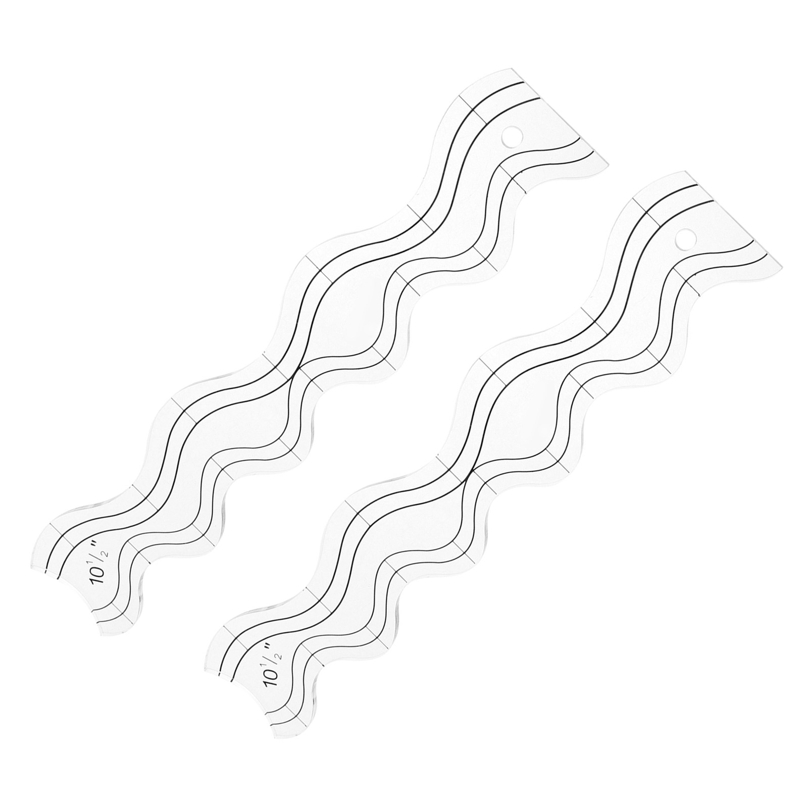 2Pcs Transparent Acrylic Wavy  - огляд і ціна Ruler Set Transparent