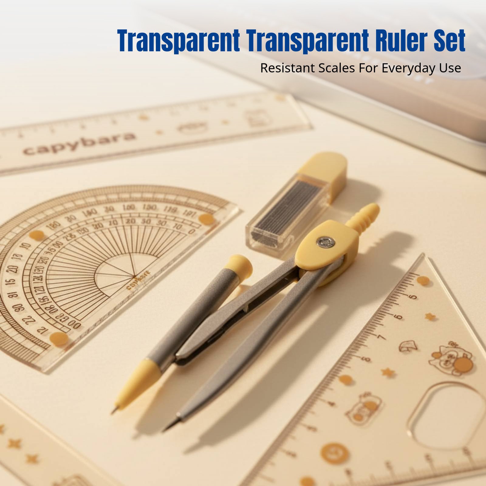 Ruler Set for Students, Cartoo - огляд і ціна Ruler Set Transparent